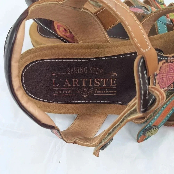 L'ARTISTE Spring Step Gipsy Multicolor Genuine Leather 36 (US 5 1/2 to 6)Sandals - Picture 2 of 12